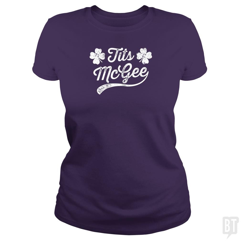 Womens Tits McGee Funny St. Patrick's Day Shamrock - BustedTees.com