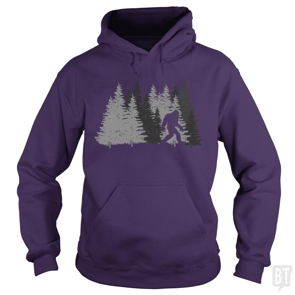 Funny Bigfoot In Forest - BustedTees.com