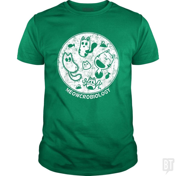 Cute Cat Distressed Bacteria Microbiology Science - BustedTees.com
