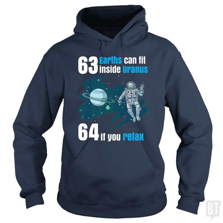 63 Earths Can Fit Inside Uranus T Shirt Funny Plan - BustedTees.com