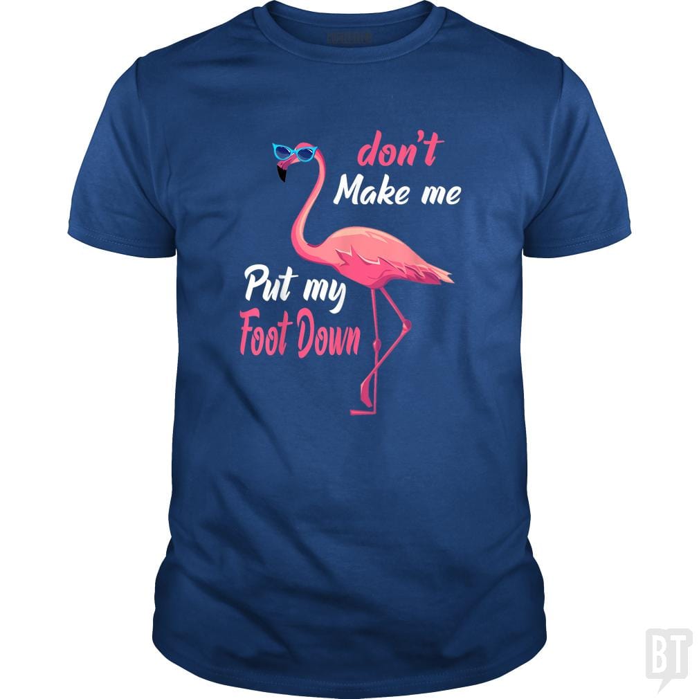 Pink Flamingo Don't Make Me Put My Foot Down - BustedTees.com