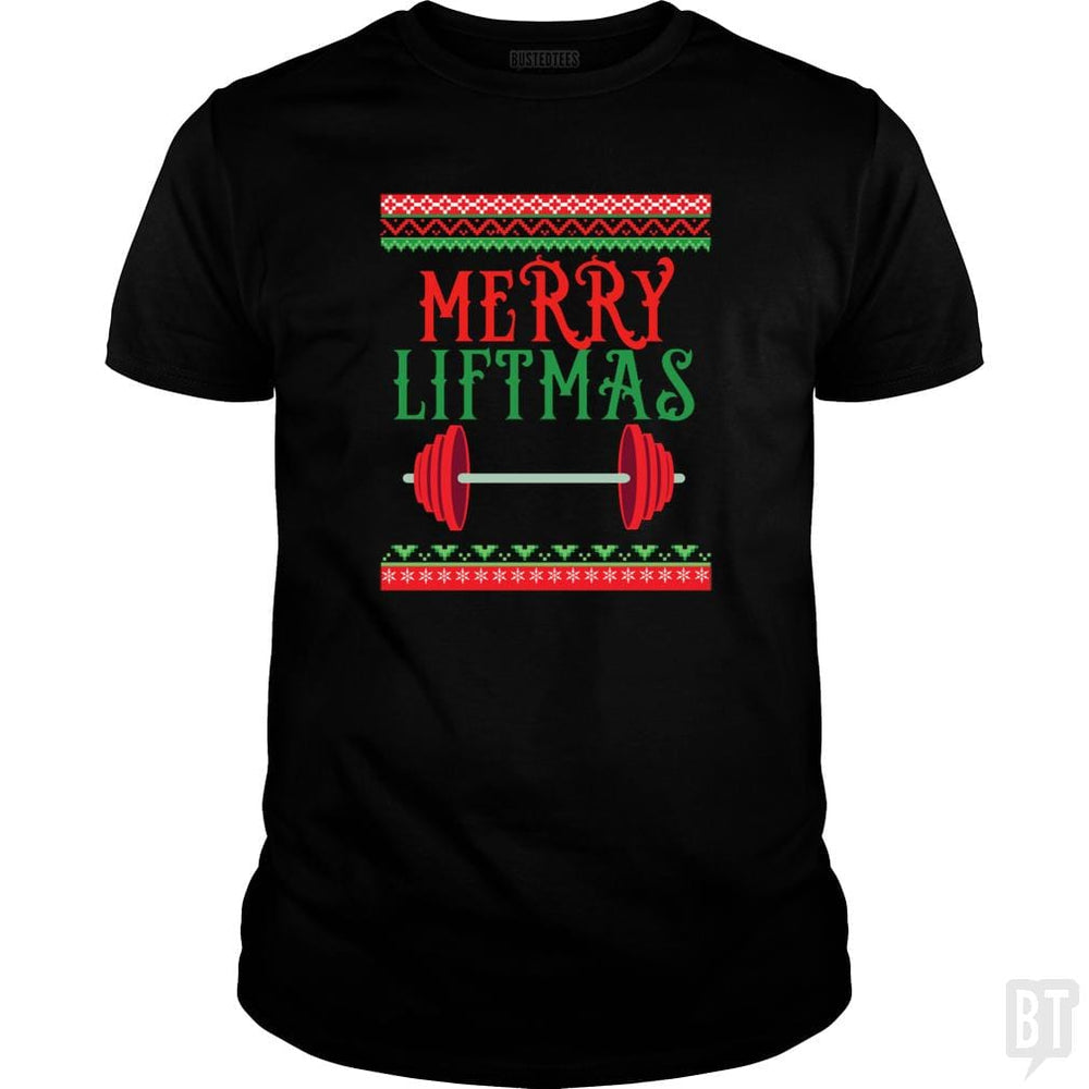 Awesome Merry Liftmas Weightlifting Christmas - BustedTees.com