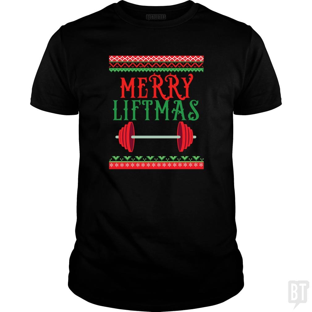 Awesome Merry Liftmas Weightlifting Christmas - BustedTees.com