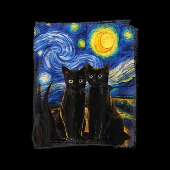 Black Cats Starry Night