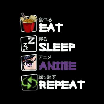 Eat Sleep Anime Repeat Kawaii Otaku Manga Japan Fa