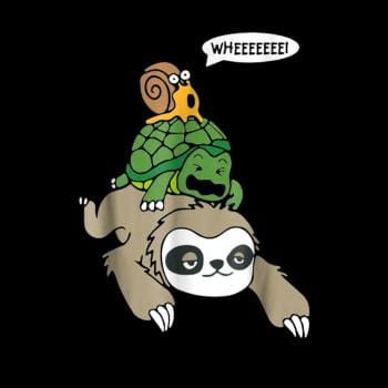 Funny Snail Ridding Turtle Ridding Sloth