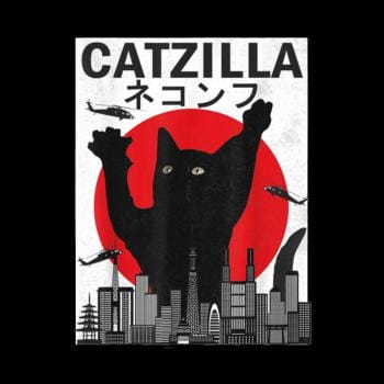 Vintage Catzilla Japanese Sunset Style 