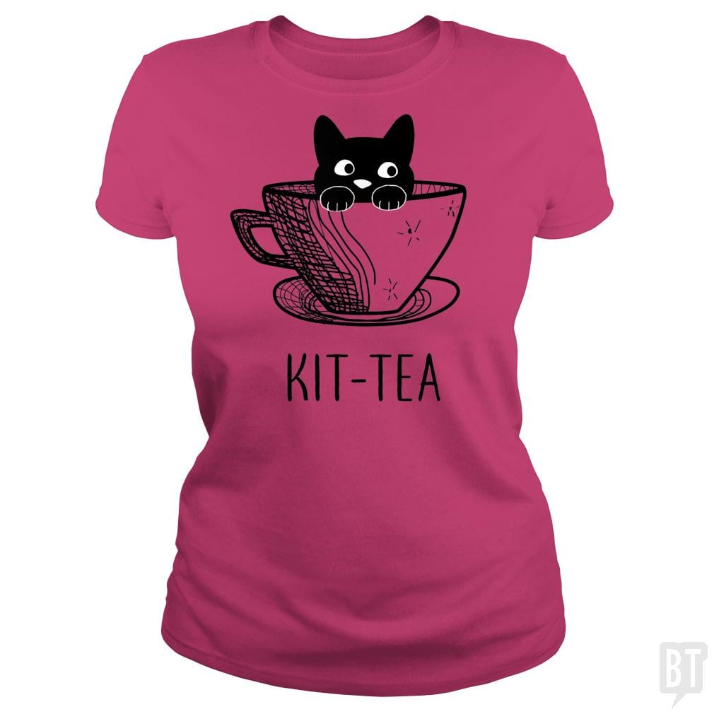 SunFrog-Busted Adames Classic Ladies Tee / Heliconia / S Kit-Tea Funny Cat Lover
