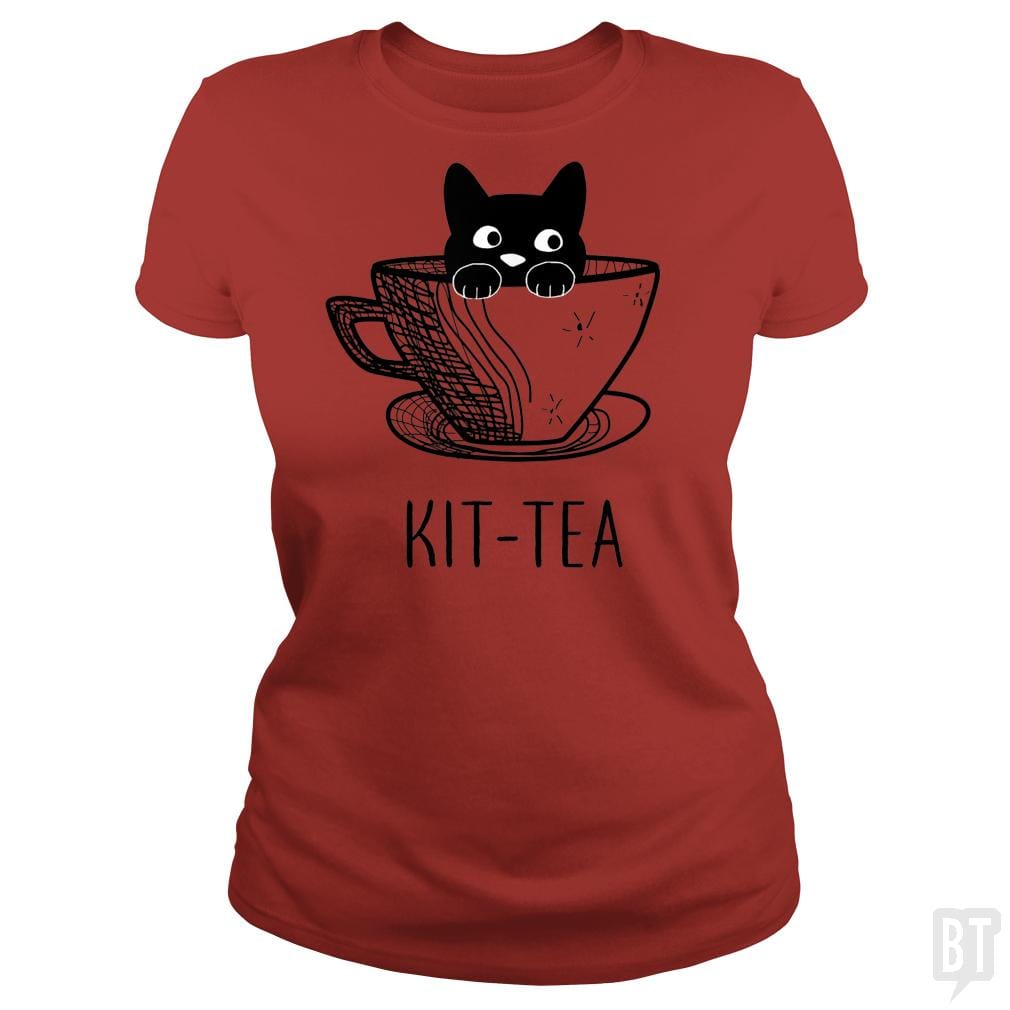SunFrog-Busted Adames Classic Ladies Tee / Red / S Kit-Tea Funny Cat Lover