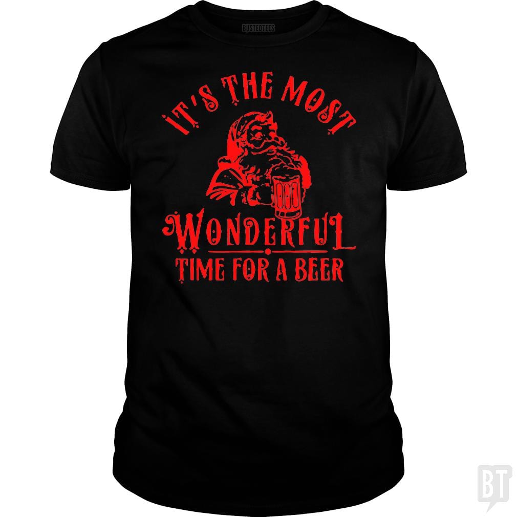 SunFrog-Busted Alvian Classic Guys / Unisex Tee / Black / S Santa Claus It's The Most Wonderful Time For A Bee