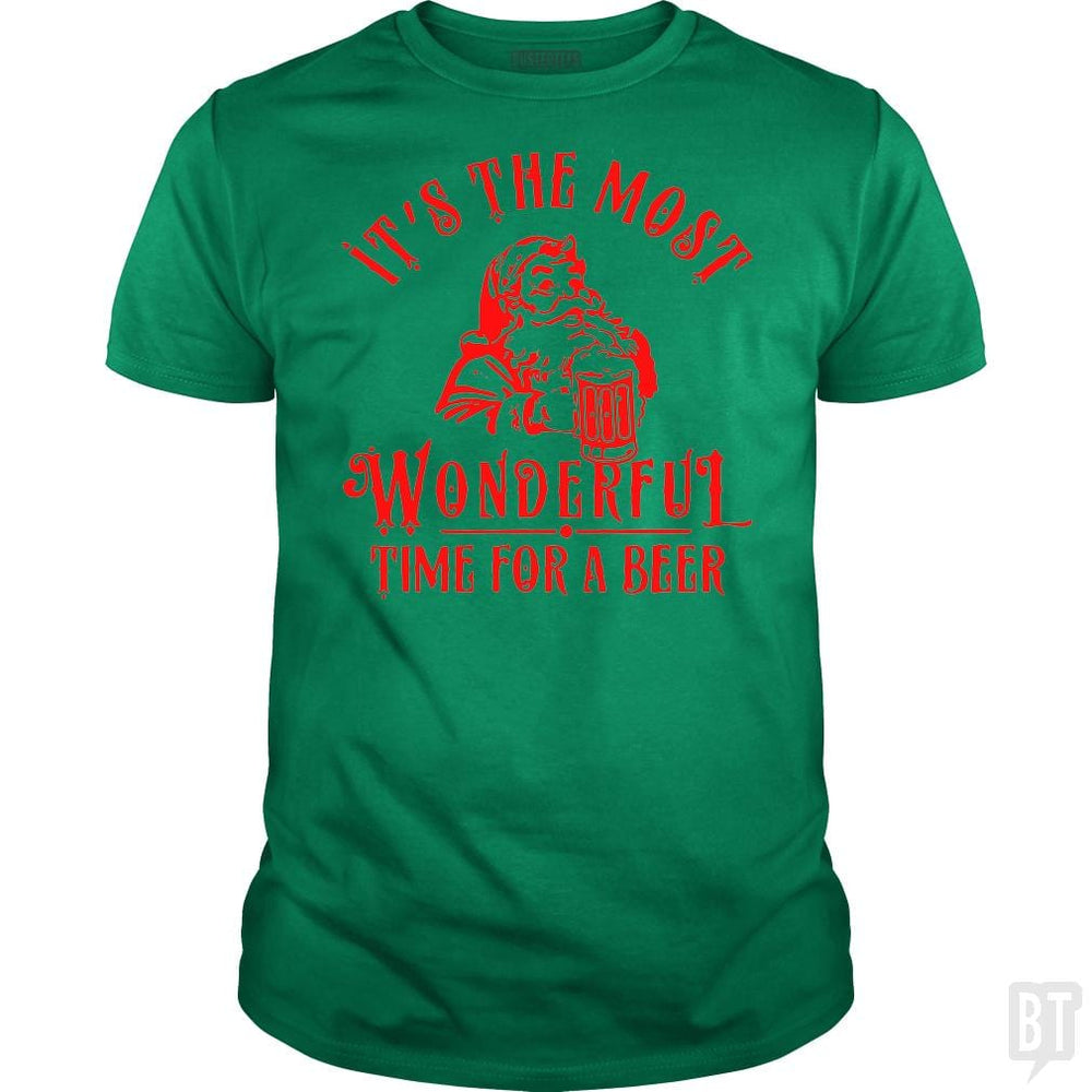 SunFrog-Busted Alvian Classic Guys / Unisex Tee / Irish Green / S Santa Claus It's The Most Wonderful Time For A Bee