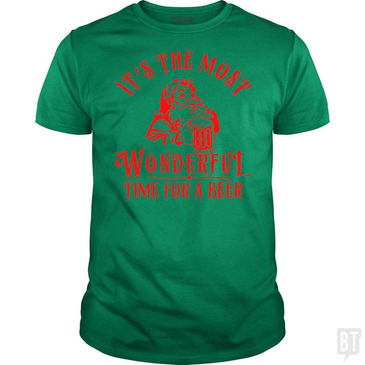 SunFrog-Busted Alvian Classic Guys / Unisex Tee / Irish Green / S Santa Claus It's The Most Wonderful Time For A Bee