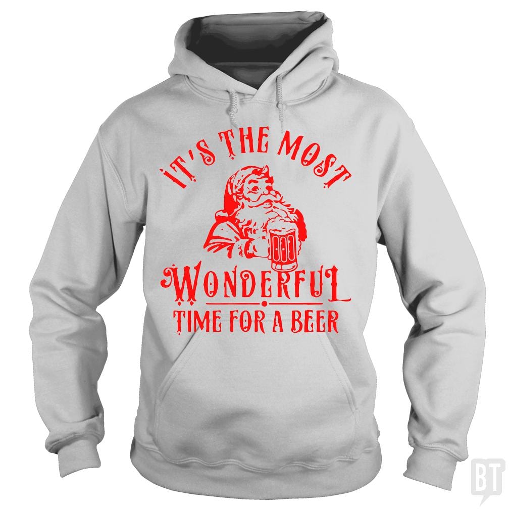 SunFrog-Busted Alvian Hoodie / Sport Grey / S Santa Claus It's The Most Wonderful Time For A Bee