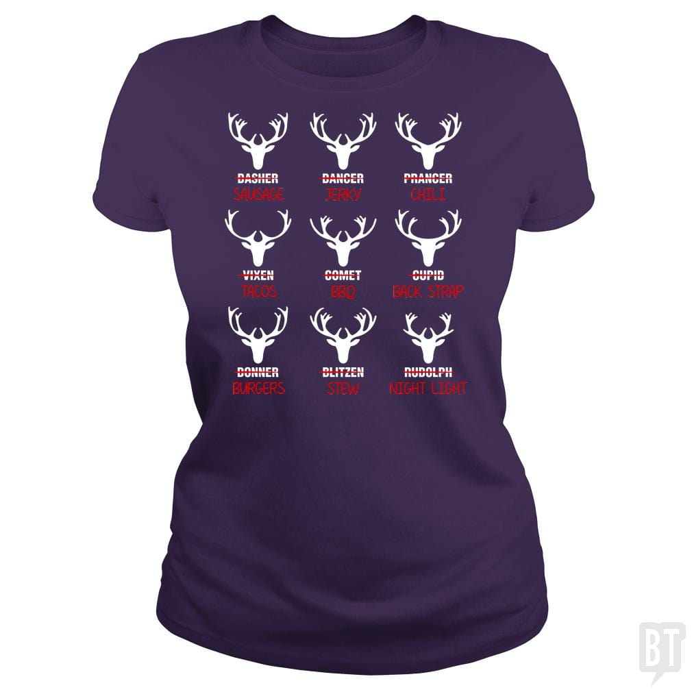 SunFrog-Busted Anjaka Classic Ladies Tee / Purple / S Deer Emoticon