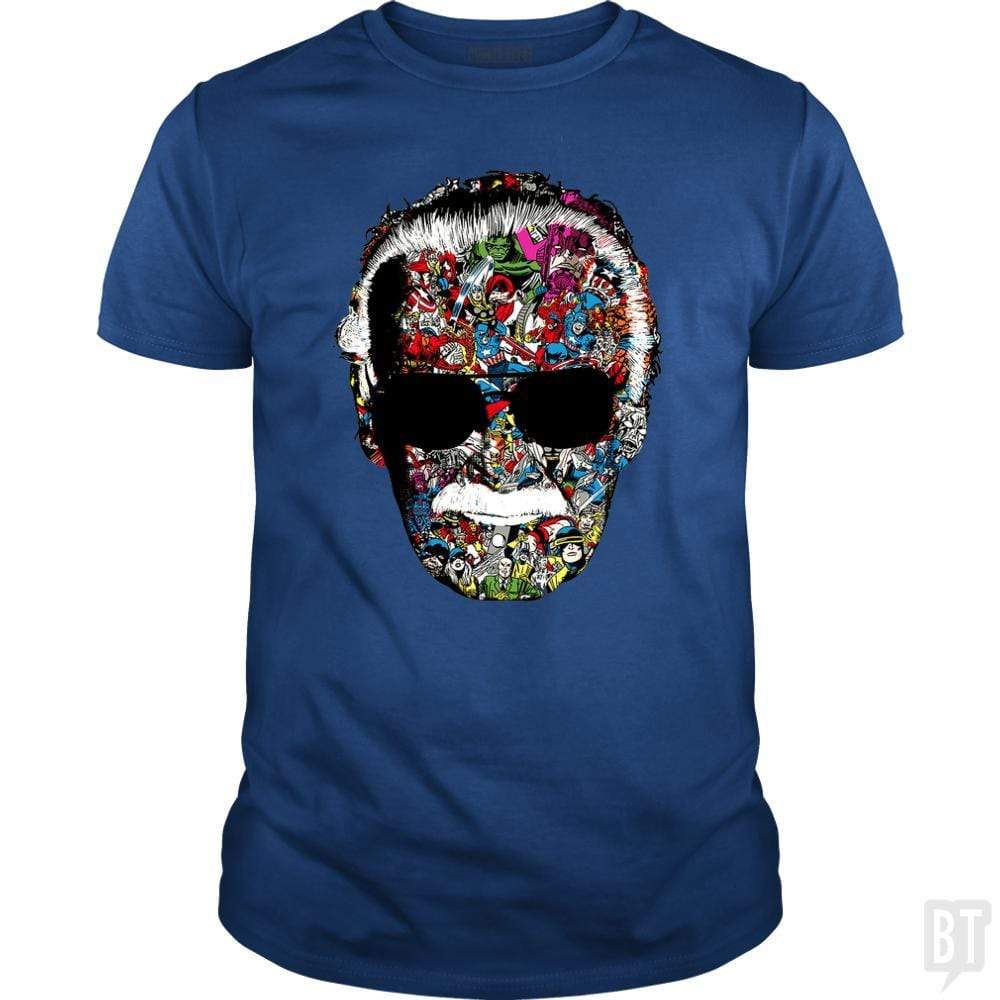 SunFrog-Busted Anjaka Classic Guys / Unisex Tee / Royal Blue / S Stan Lee Man of Many Faces Shirt