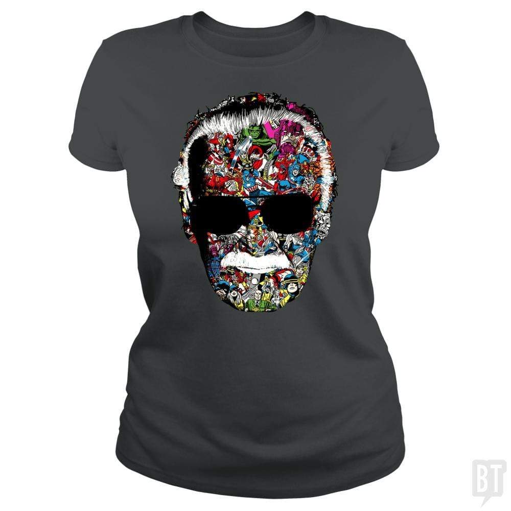 SunFrog-Busted Anjaka Classic Ladies Tee / Dark Heather / S Stan Lee Man of Many Faces Shirt