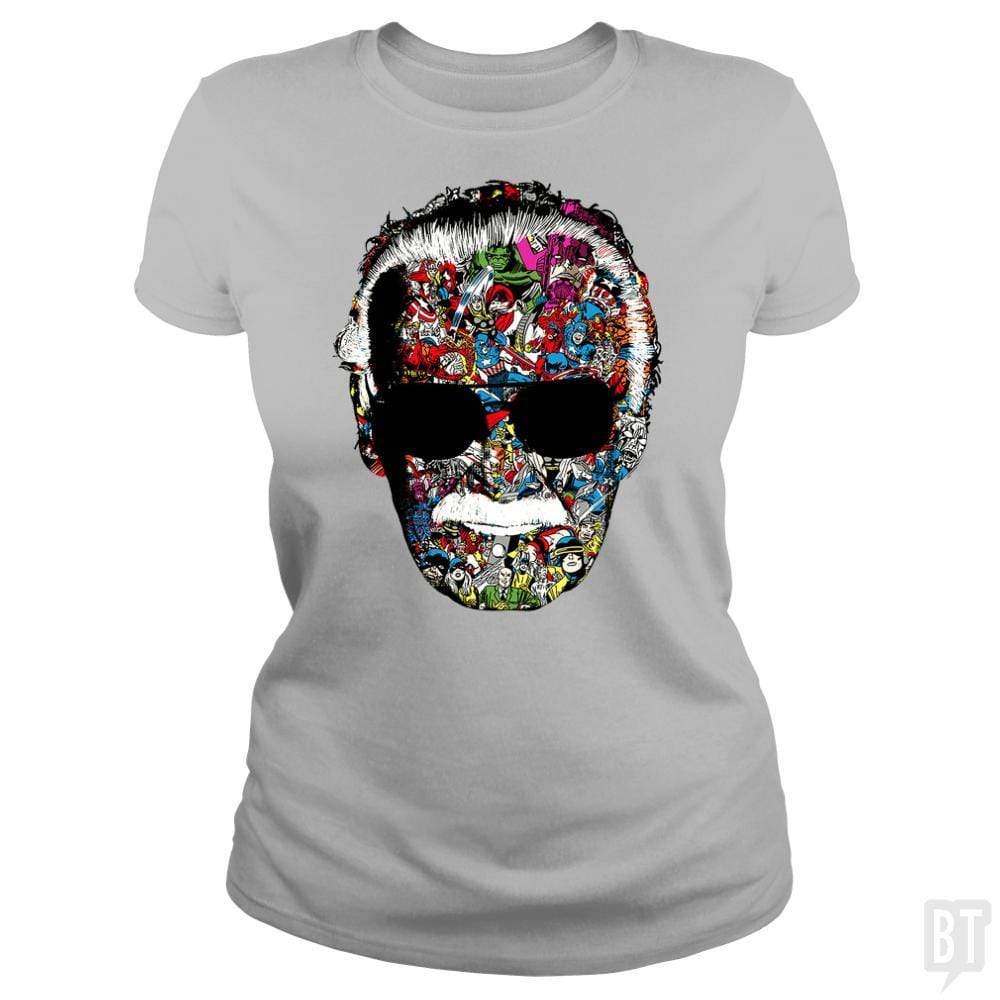 SunFrog-Busted Anjaka Classic Ladies Tee / Sport Grey / S Stan Lee Man of Many Faces Shirt