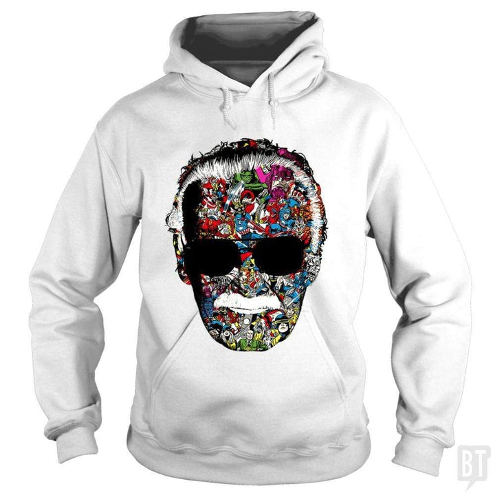 SunFrog-Busted Anjaka Hoodie / White / S Stan Lee Man of Many Faces Shirt