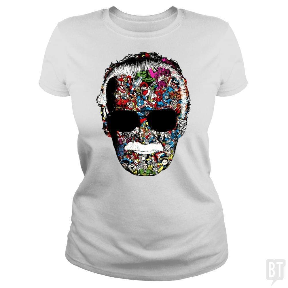 SunFrog-Busted Anjaka Classic Ladies Tee / White / S Stan Lee Man of Many Faces Shirt