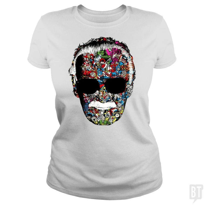 SunFrog-Busted Anjaka Classic Ladies Tee / White / S Stan Lee Man of Many Faces Shirt