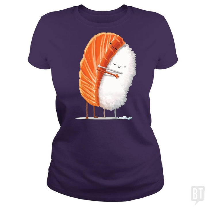 SunFrog-Busted Anjaka Classic Ladies Tee / Purple / S Sushi Hug