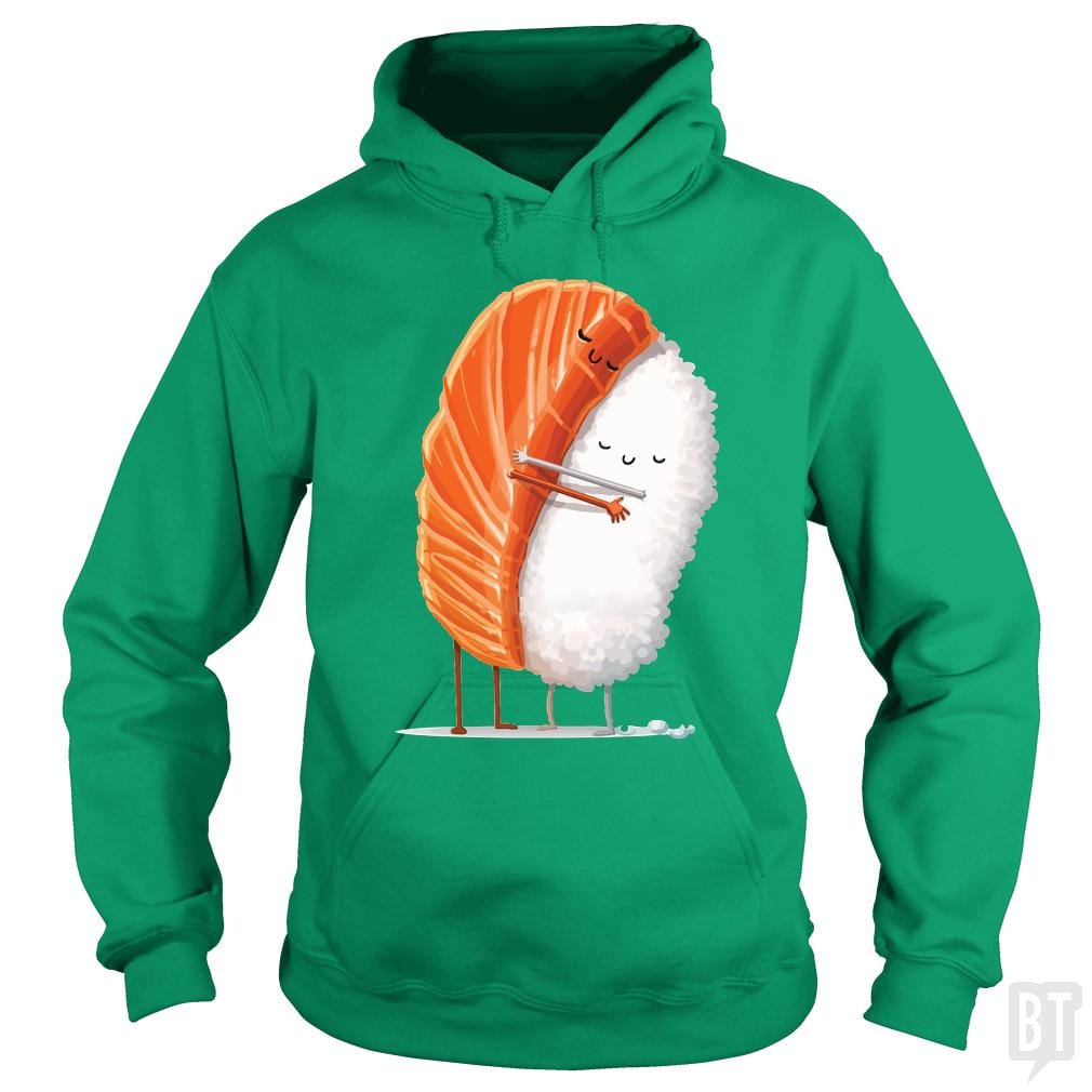 SunFrog-Busted Anjaka Hoodie / Irish Green / S Sushi Hug