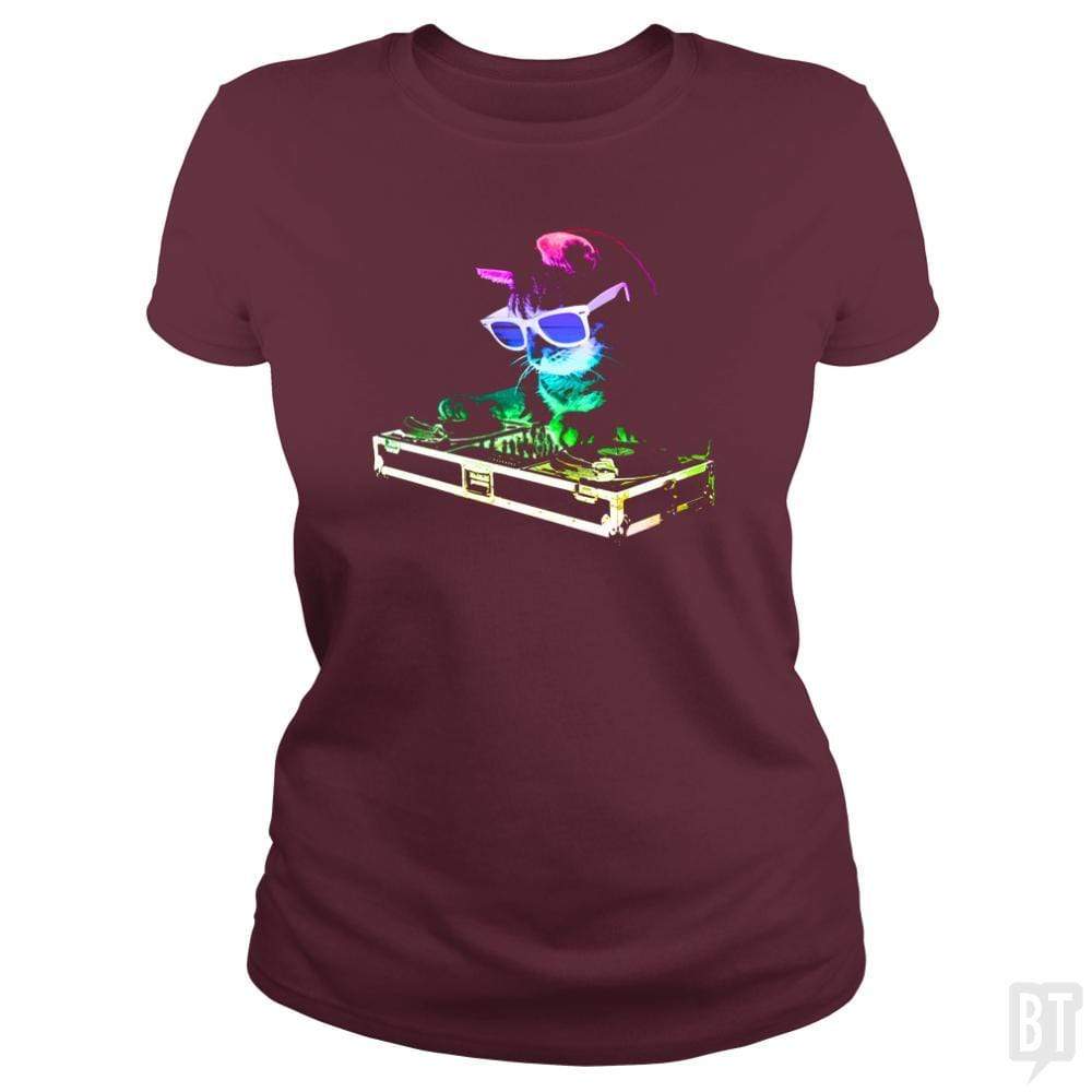 SunFrog-Busted Arsa Classic Ladies Tee / Maroon / S house cat