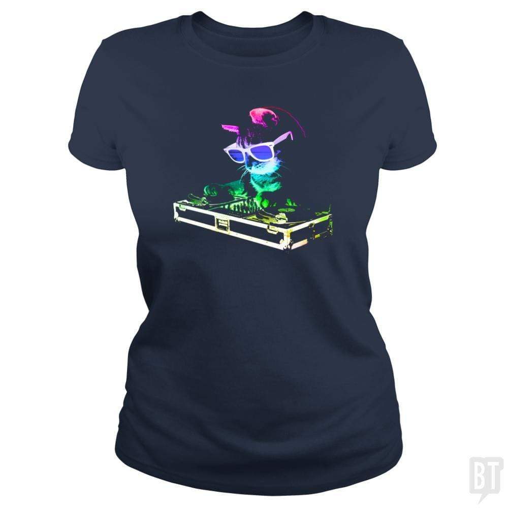 SunFrog-Busted Arsa Classic Ladies Tee / Navy Blue / S house cat