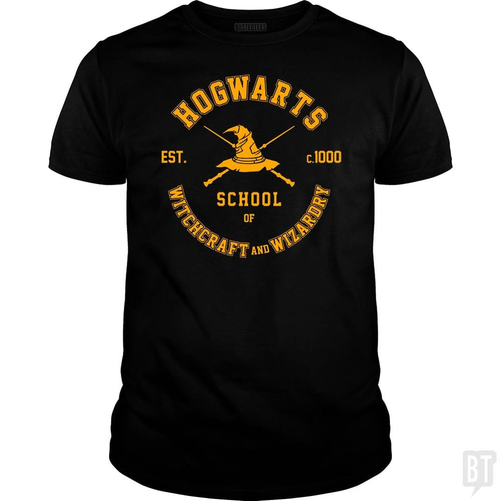 SunFrog-Busted Artpunk101 Classic Guys / Unisex Tee / Black / S Hogwarts - School of Witchcraft and Wizardry