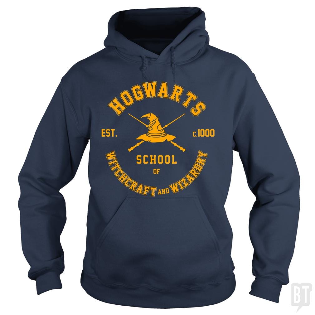 SunFrog-Busted Artpunk101 Hoodie / Navy Blue / S Hogwarts - School of Witchcraft and Wizardry