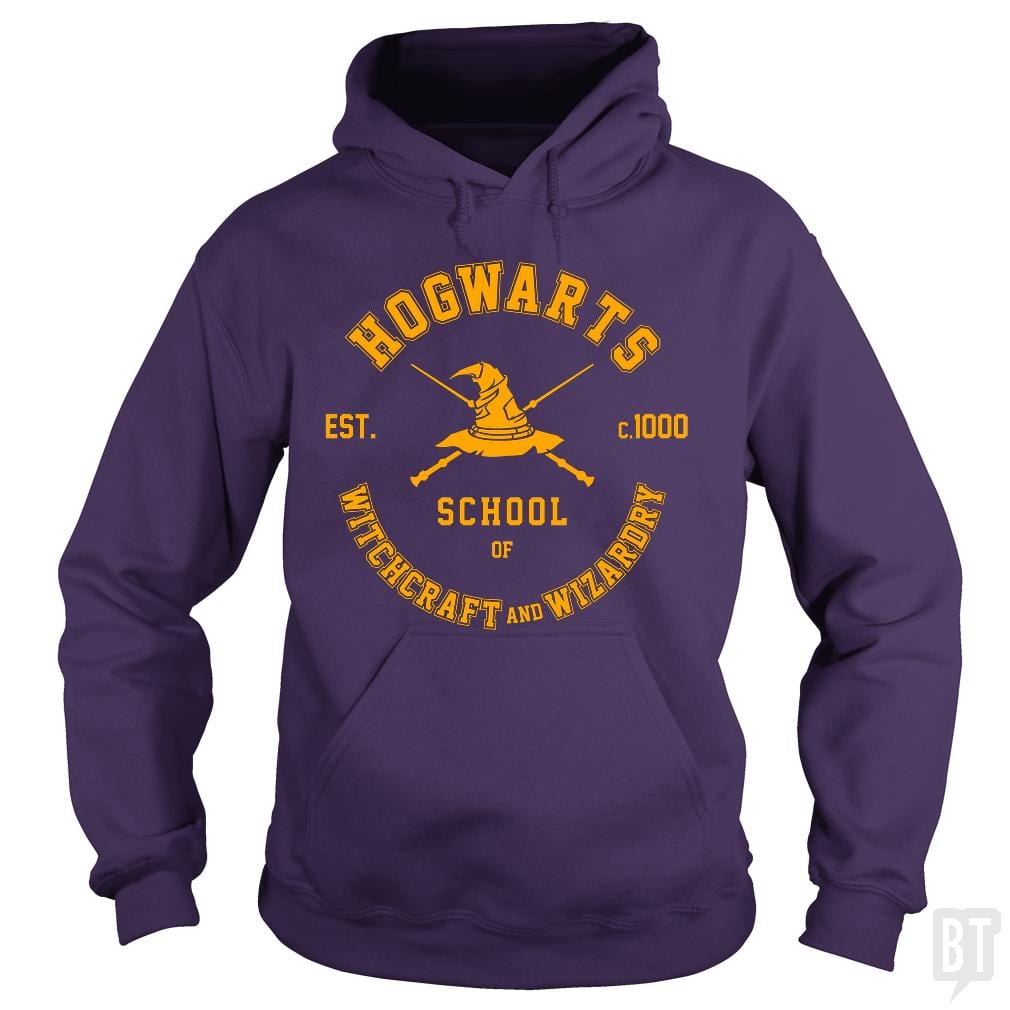 SunFrog-Busted Artpunk101 Hoodie / Purple / S Hogwarts - School of Witchcraft and Wizardry