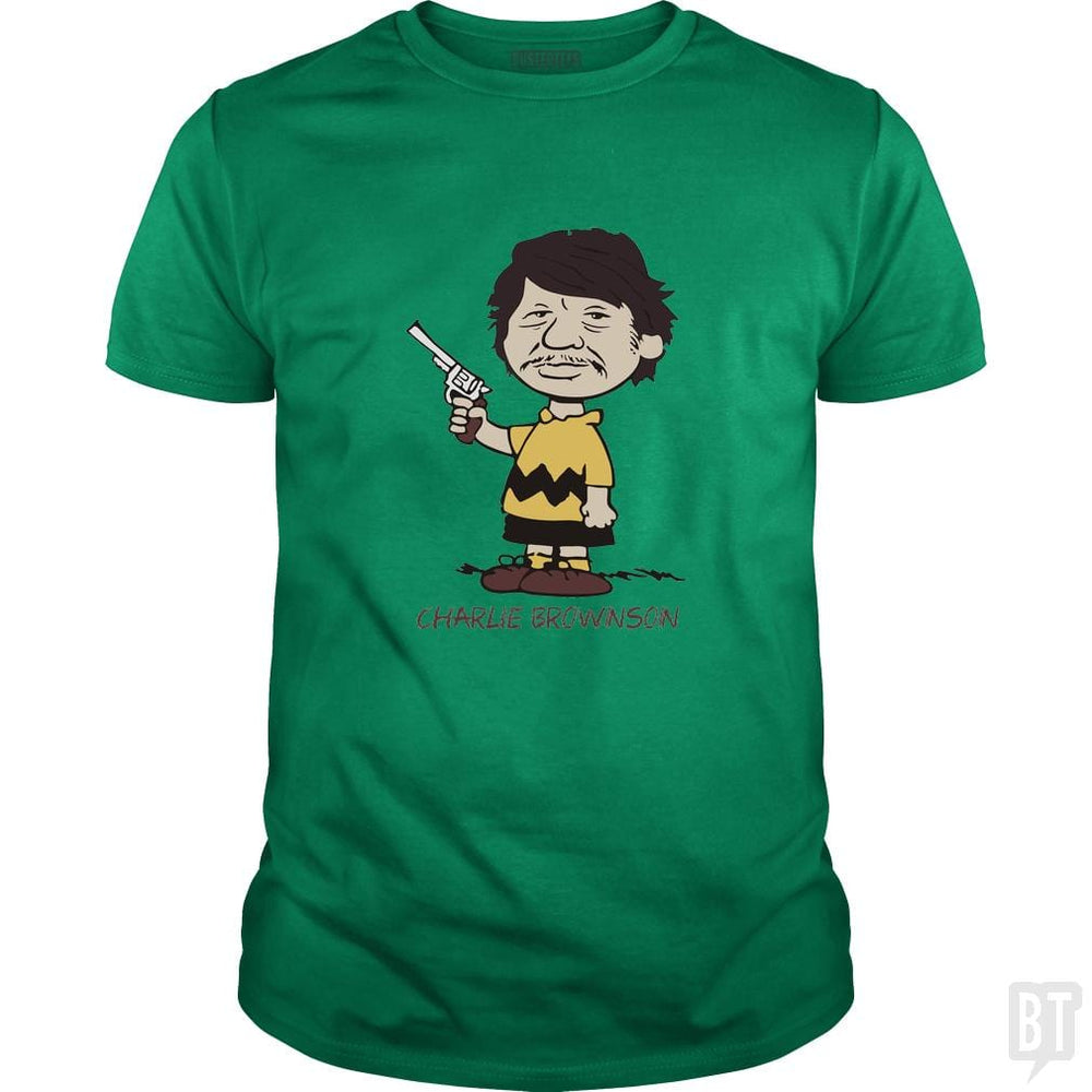 SunFrog-Busted artwerks Classic Guys / Unisex Tee / Irish Green / S Charlie Brownson