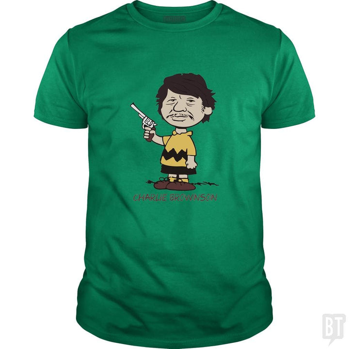 SunFrog-Busted artwerks Classic Guys / Unisex Tee / Irish Green / S Charlie Brownson