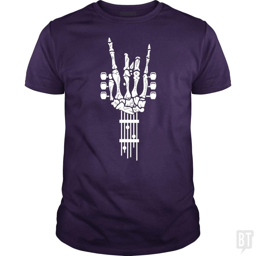 SunFrog-Busted Barrett Classic Guys / Unisex Tee / Purple / S Rock & Roll Skeleton Guitar Music Lover Gift