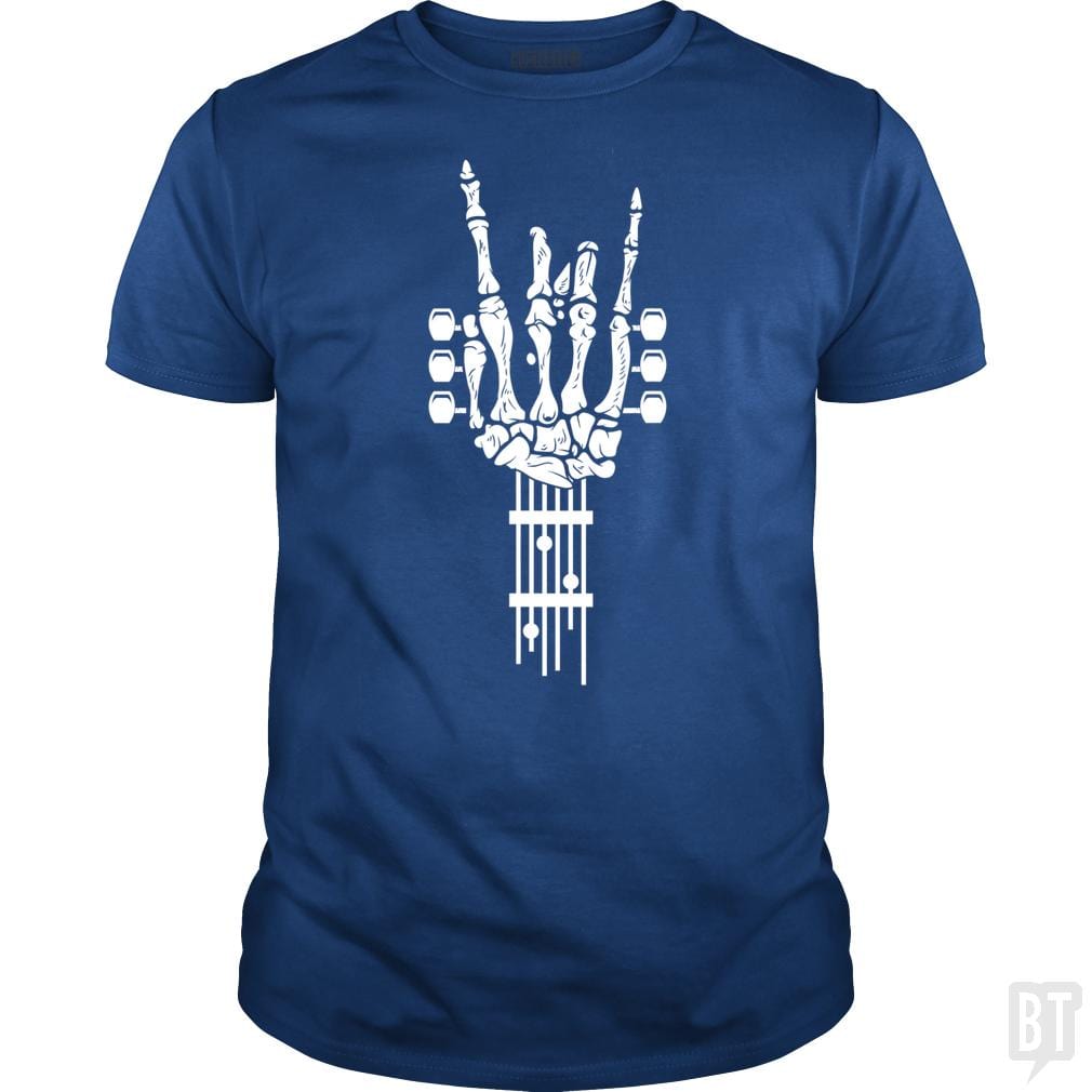 SunFrog-Busted Barrett Classic Guys / Unisex Tee / Royal Blue / S Rock & Roll Skeleton Guitar Music Lover Gift