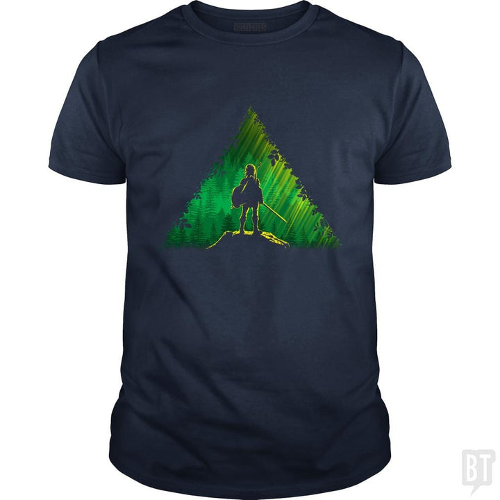 SunFrog-Busted Bomdesignz Classic Guys / Unisex Tee / Navy Blue / S Link in a forest