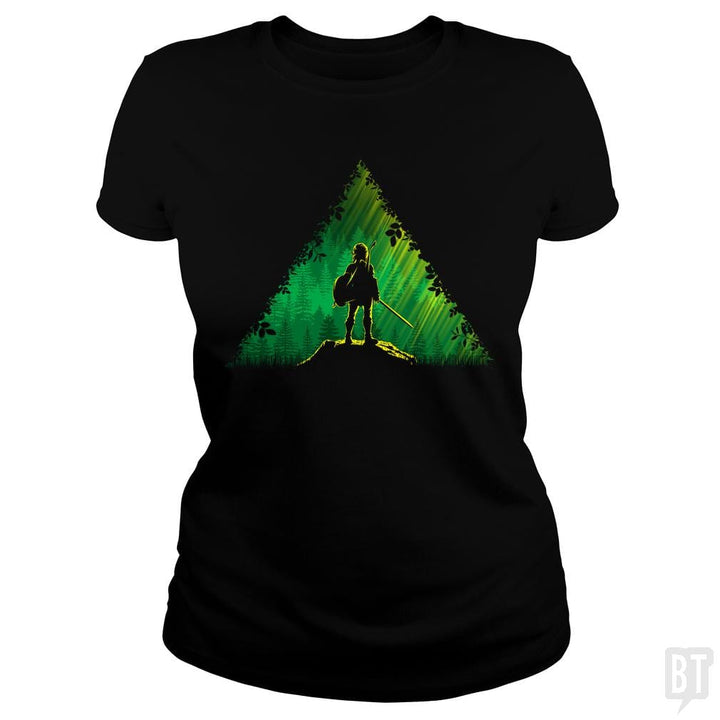 SunFrog-Busted Bomdesignz Classic Ladies Tee / Black / S Link in a forest