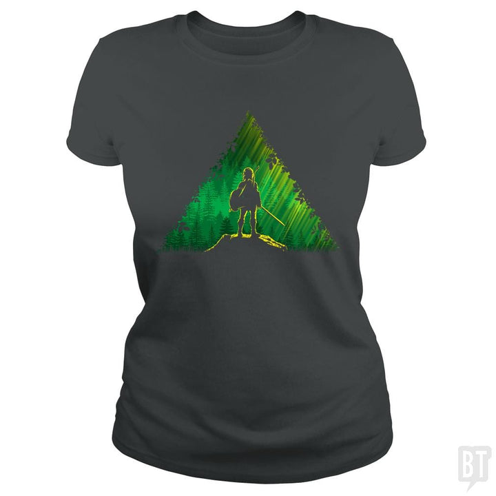 SunFrog-Busted Bomdesignz Classic Ladies Tee / Dark Heather / S Link in a forest