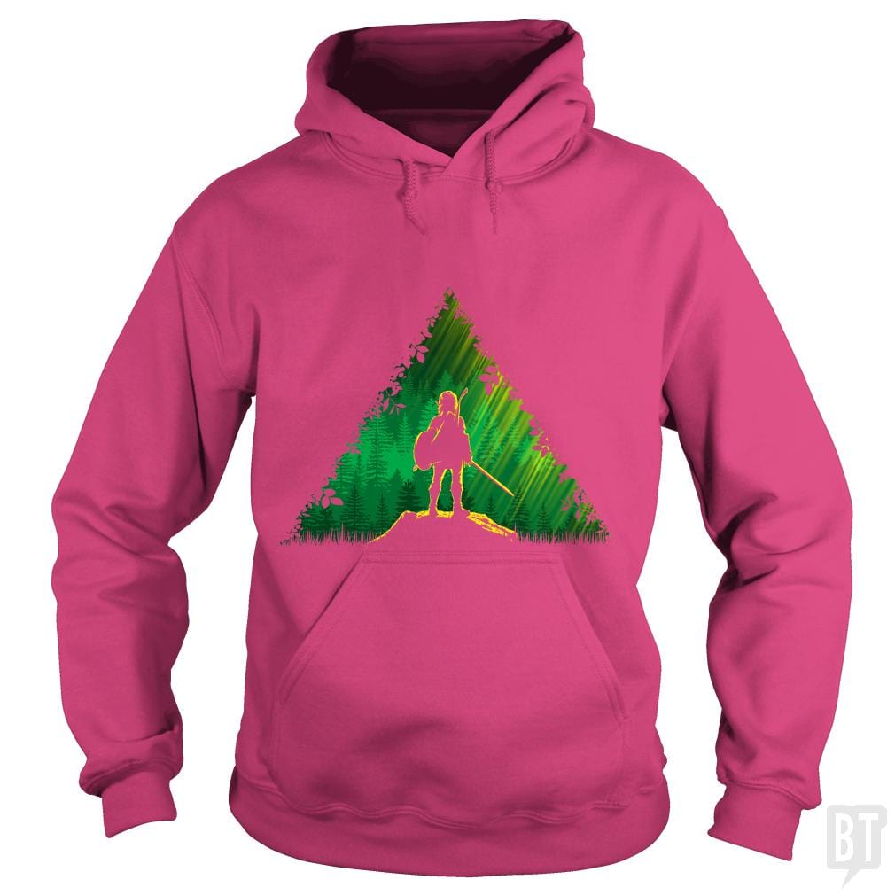 SunFrog-Busted Bomdesignz Hoodie / Heliconia / S Link in a forest