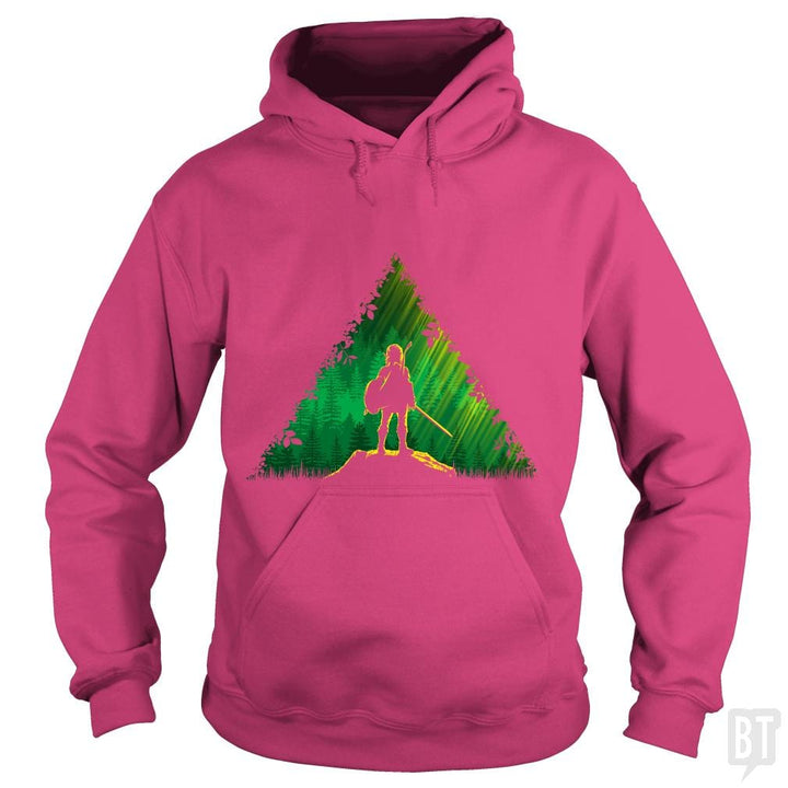 SunFrog-Busted Bomdesignz Hoodie / Heliconia / S Link in a forest