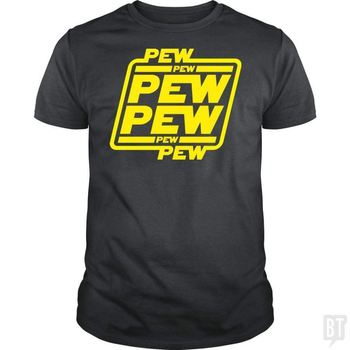 SunFrog-Busted Bomdesignz Classic Guys / Unisex Tee / Dark Heather / S PEW PEW