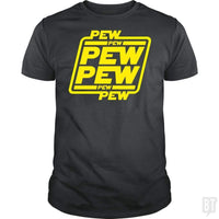 Load image into Gallery viewer, SunFrog-Busted Bomdesignz Classic Guys / Unisex Tee / Dark Heather / S PEW PEW
