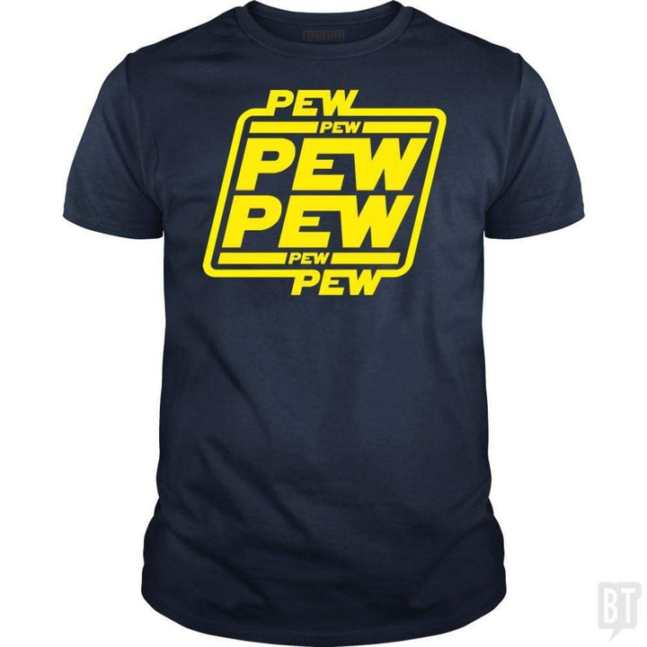 SunFrog-Busted Bomdesignz Classic Guys / Unisex Tee / Navy Blue / S PEW PEW