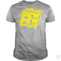 Load image into Gallery viewer, SunFrog-Busted Bomdesignz Classic Guys / Unisex Tee / Sport Grey / S PEW PEW
