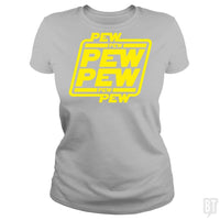 Load image into Gallery viewer, SunFrog-Busted Bomdesignz Classic Ladies Tee / Sport Grey / S PEW PEW
