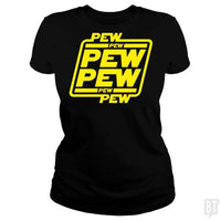 Load image into Gallery viewer, SunFrog-Busted Bomdesignz Classic Ladies Tee / Black / S PEW PEW
