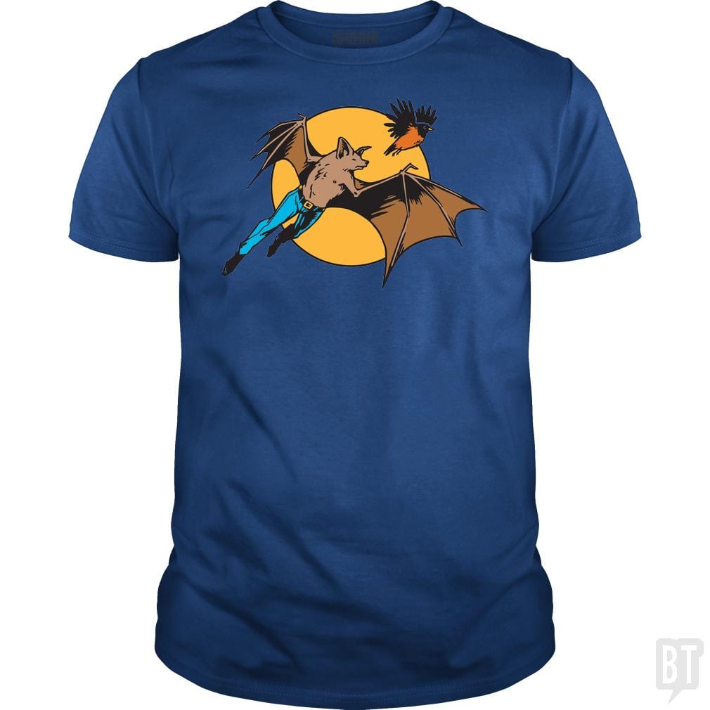 SunFrog-Busted BustedTees Classic Guys / Unisex Tee / Royal Blue / S Bat Man and Robin