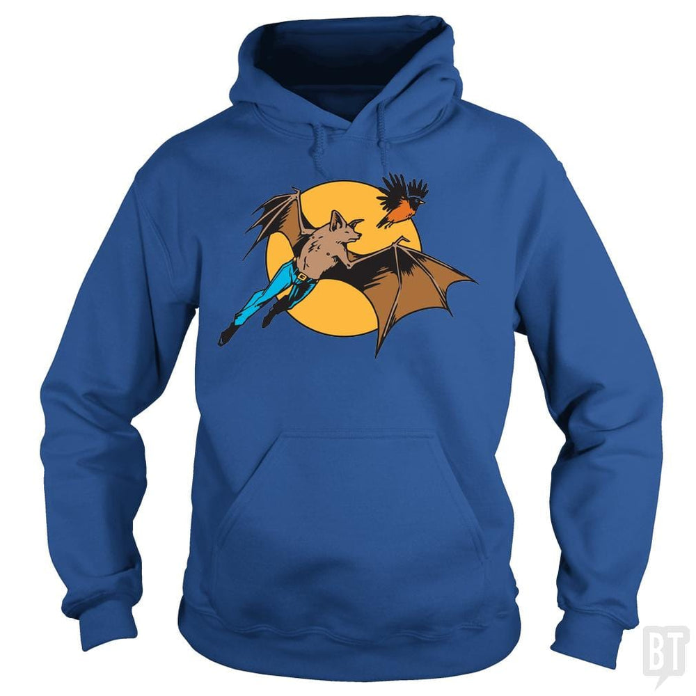 SunFrog-Busted BustedTees Hoodie / Royal Blue / S Bat Man and Robin
