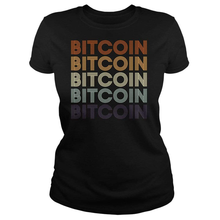 SunFrog-Busted BustedTees Classic Ladies Tee / Black / S Bitcoin Retro