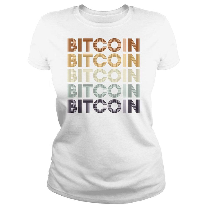 SunFrog-Busted BustedTees Classic Ladies Tee / White / S Bitcoin Retro